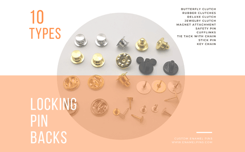 Deluxe Locking Pin Back for Enamel Pins (Set of 2)